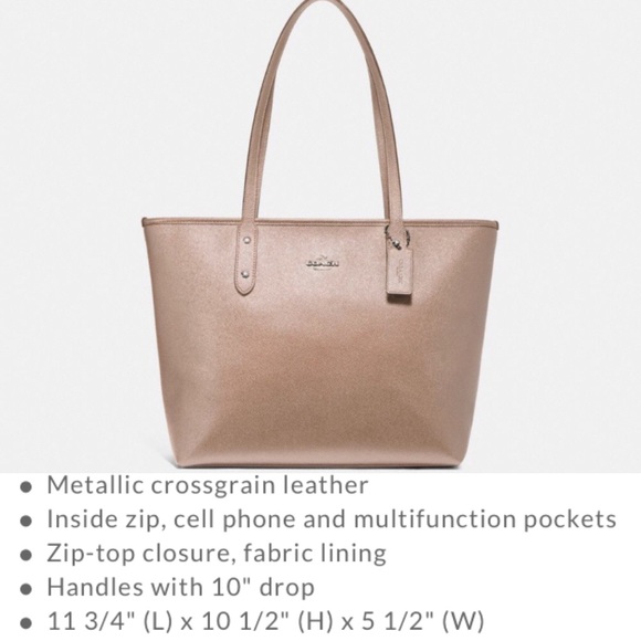  Silver/Platinum Coach Tote & Matching wristlet - Picture 2 of 8